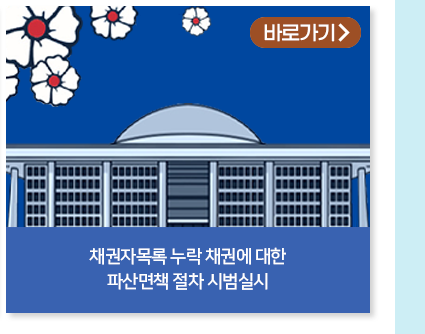 채권자목록 누락 채권에 대한 파산면책 절차 시범실시 바로가기